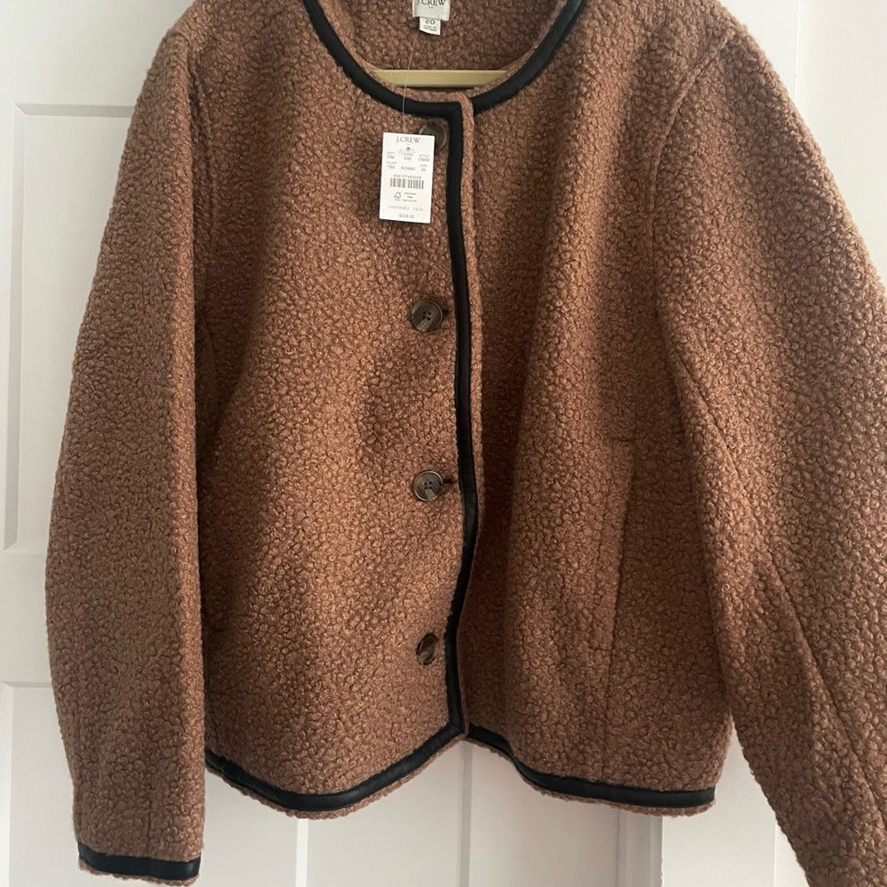 J. Crew Tan Jacket with Black Accents